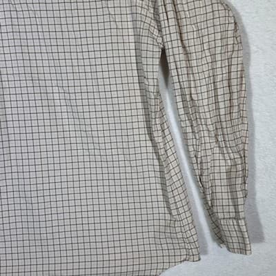 Ralph Lauren Shirt Mens XL Cream Tattersall Plaid Classic Fit Long Sleeve Pony - Thumbnail 14