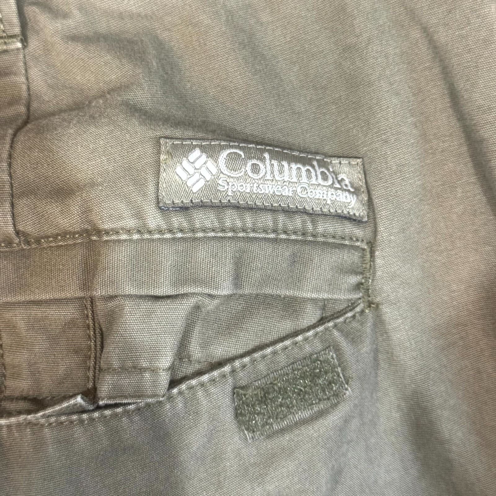Columbia Cargo Pants Men’s 38x34 Green Cotton Utility Outdoor Workwear - Thumbnail 3
