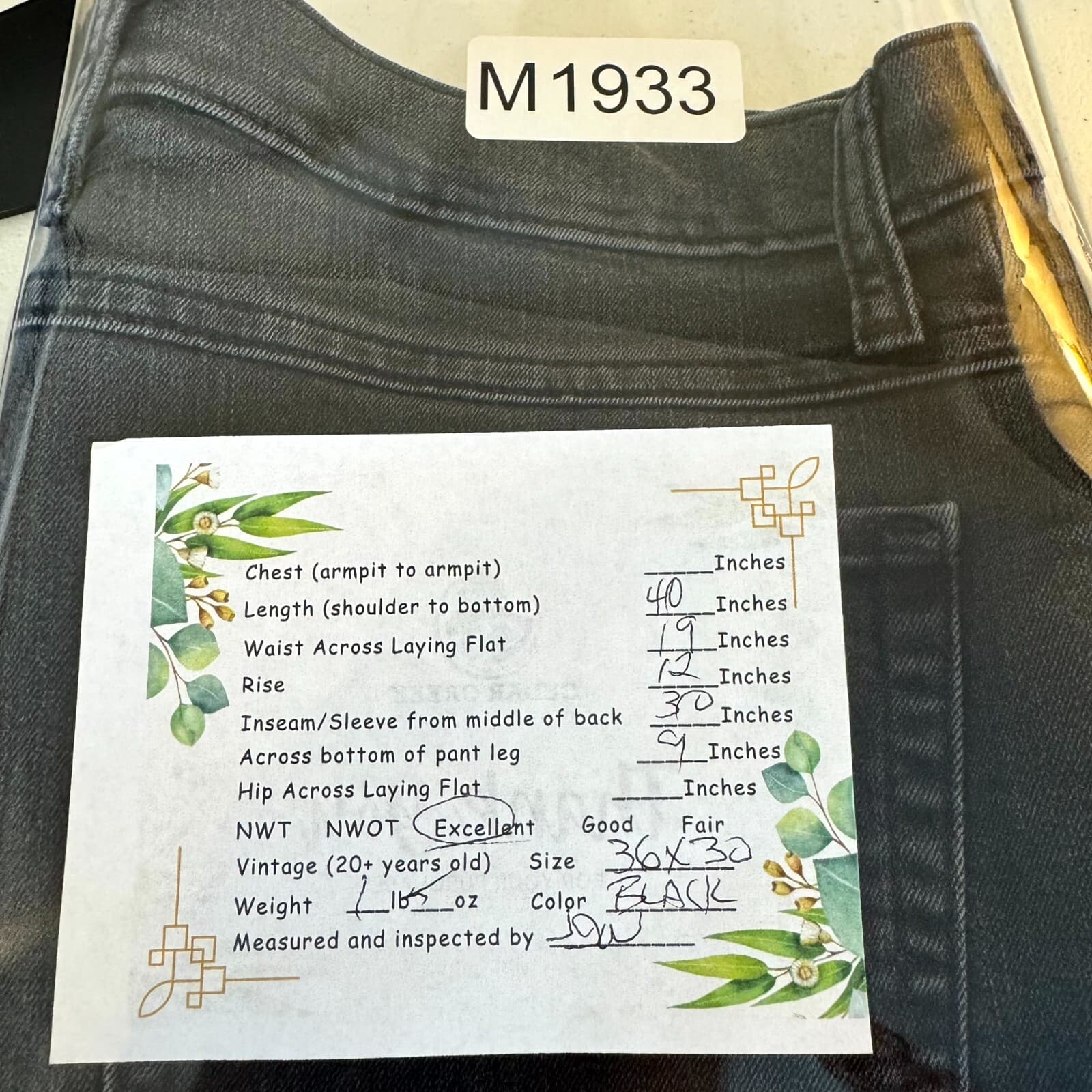 Dickies Jeans Men 36x30 Black Denim Regular Fit Straight Leg Workwear Utility - Thumbnail 6