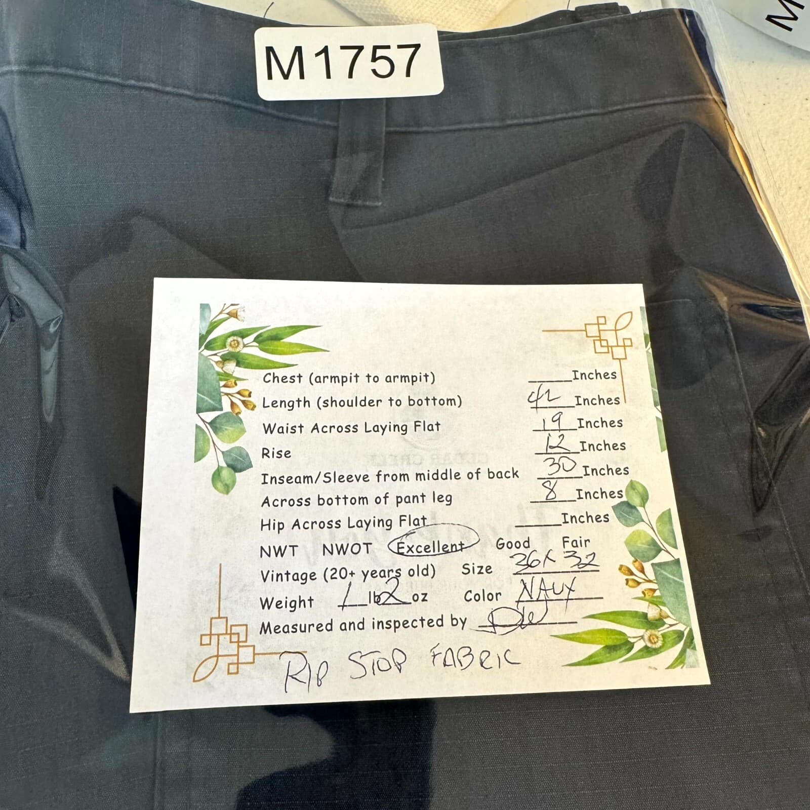 Carhartt Carpenter Pants Men 36x32 Navy Ripstop Relaxed Fit Workwear Utility - Thumbnail 6