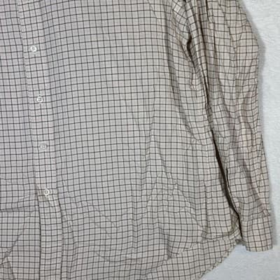 Ralph Lauren Shirt Mens XL Cream Tattersall Plaid Classic Fit Long Sleeve Pony - Thumbnail 6