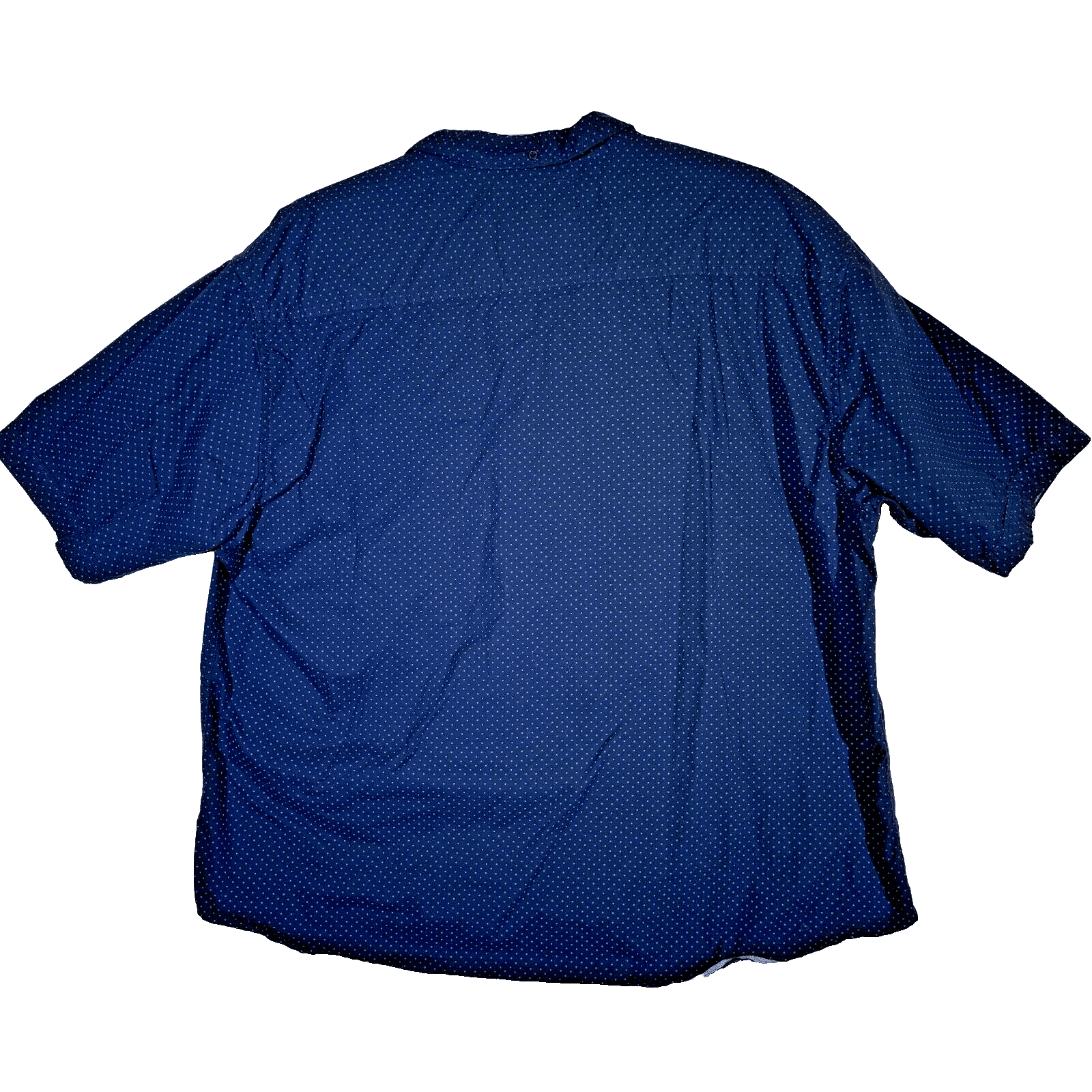 Broken Threads Men's Shirt 4XL Navy Blue Polka Dot Short Sleeve Button-Up Cotton - Thumbnail 2