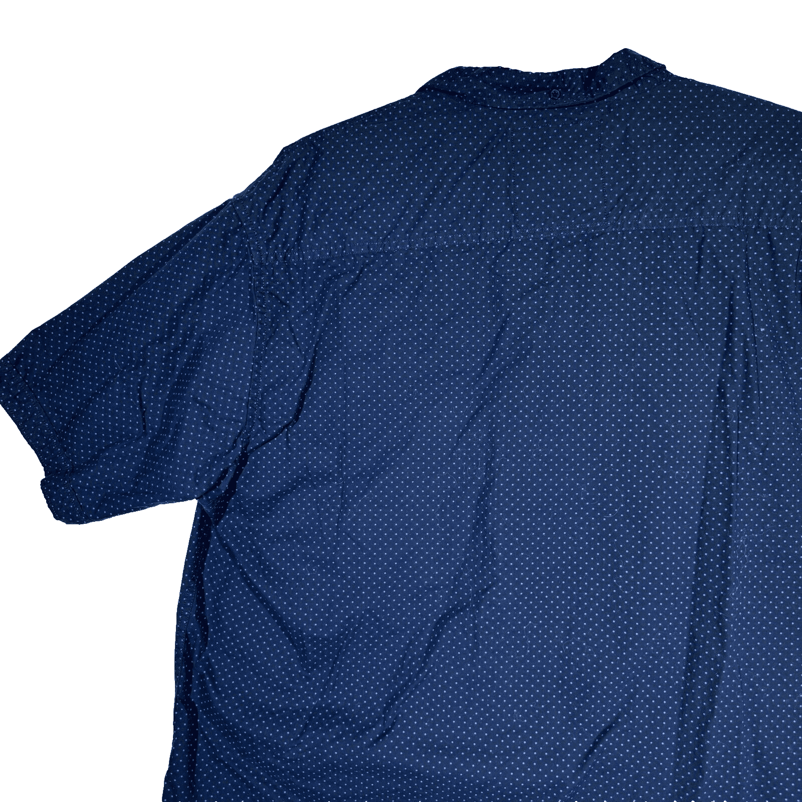 Broken Threads Men's Shirt 4XL Navy Blue Polka Dot Short Sleeve Button-Up Cotton - Thumbnail 11