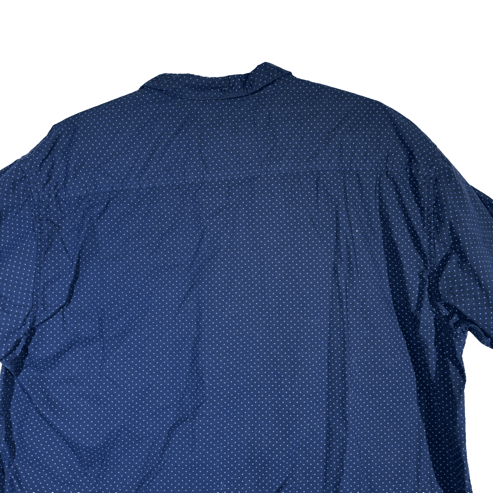 Broken Threads Men's Shirt 4XL Navy Blue Polka Dot Short Sleeve Button-Up Cotton - Thumbnail 12
