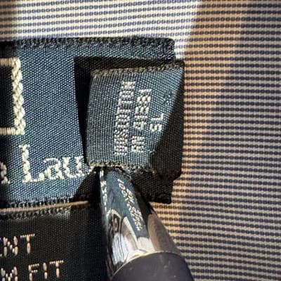 Polo Ralph Lauren Shirt Mens 17 32/33 Blue Stripe Regent Custom Fit Button Down - Thumbnail 8