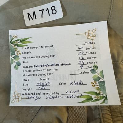 5.11 Tactical Pants Mens 42x30 Khaki Ripstop Cargo Elastic Waist CCW D-Ring - Thumbnail 15