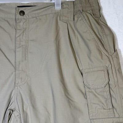5.11 Tactical Pants Mens 42x30 Khaki Ripstop Cargo Elastic Waist CCW D-Ring - Thumbnail 6