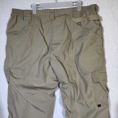 5.11 Tactical Pants Mens 42x30 Khaki Ripstop Cargo Elastic Waist CCW D-Ring - Thumbnail 8