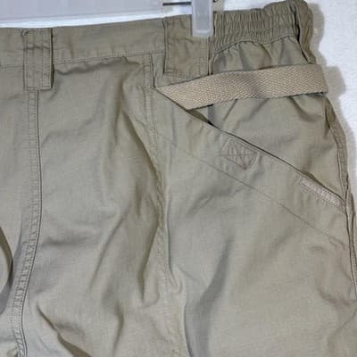 5.11 Tactical Pants Mens 42x30 Khaki Ripstop Cargo Elastic Waist CCW D-Ring - Thumbnail 10