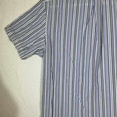 Ralph Lauren Shirt Mens XL Blue Striped Button Down Custom Fit Short Sleeve Pony - Thumbnail 10