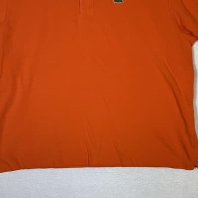 Lacoste Polo Shirt Mens 3XL Orange Pique Short Sleeve Crocodile Logo Cotton - Thumbnail 6