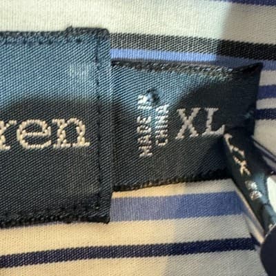 Ralph Lauren Shirt Mens XL Blue Striped Button Down Custom Fit Short Sleeve Pony - Thumbnail 9