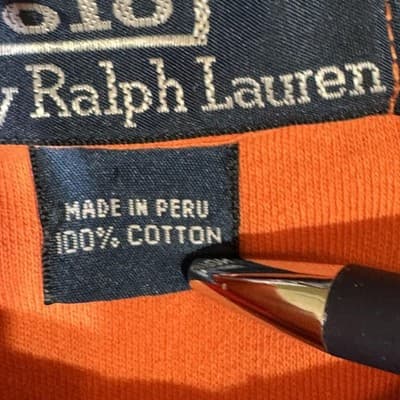 Polo Ralph Lauren Polo Shirt Mens Large Orange Blue Pony Logo Short Sleeve Golf - Thumbnail 9