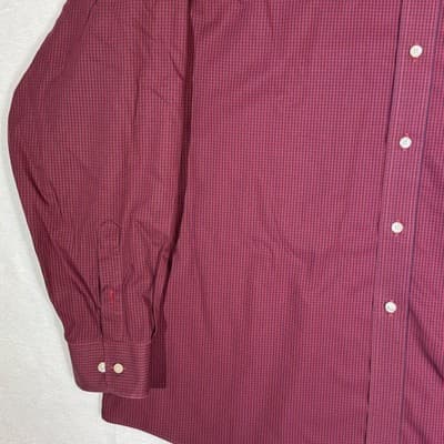 Roundtree & Yorke Gold Label Shirt Mens 2XL Red Check Button Down Non Iron - Thumbnail 3