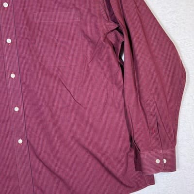 Roundtree & Yorke Gold Label Shirt Mens 2XL Red Check Button Down Non Iron - Thumbnail 5