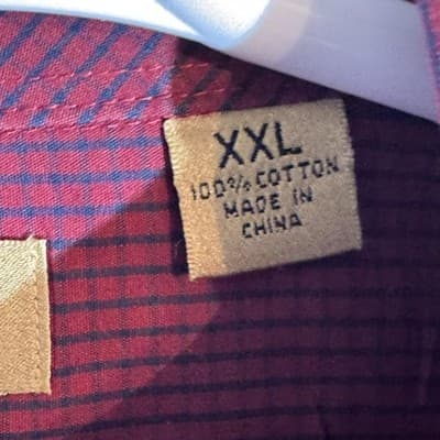 Roundtree & Yorke Gold Label Shirt Mens 2XL Red Check Button Down Non Iron - Thumbnail 8