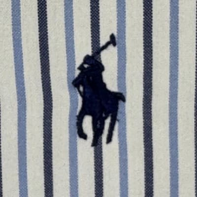 Ralph Lauren Shirt Mens 16.5 34/35 White Blue Stripe Non Iron Button Down Pony - Thumbnail 7