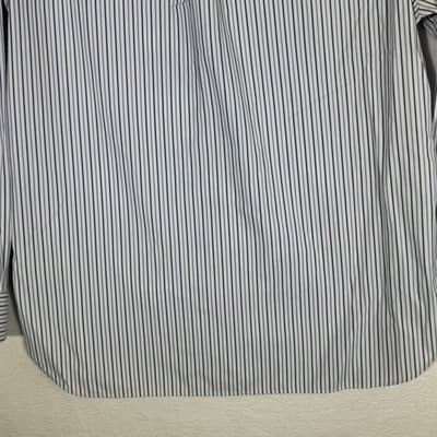 Ralph Lauren Shirt Mens 16.5 34/35 White Blue Stripe Non Iron Button Down Pony - Thumbnail 10