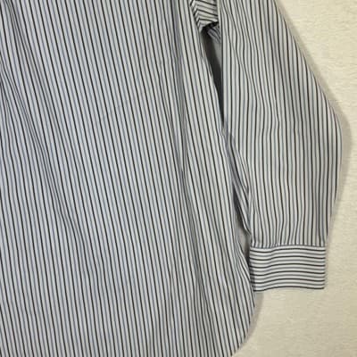 Ralph Lauren Shirt Mens 16.5 34/35 White Blue Stripe Non Iron Button Down Pony - Thumbnail 13