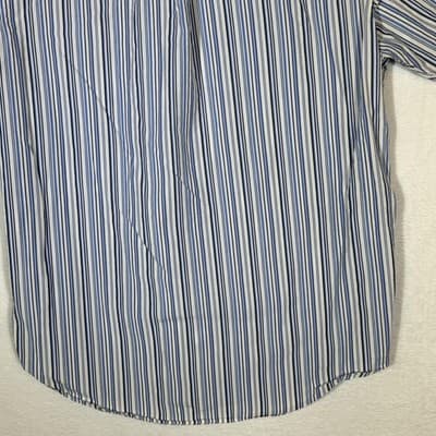 Ralph Lauren Shirt Mens XL Blue Striped Button Down Custom Fit Short Sleeve Pony - Thumbnail 13