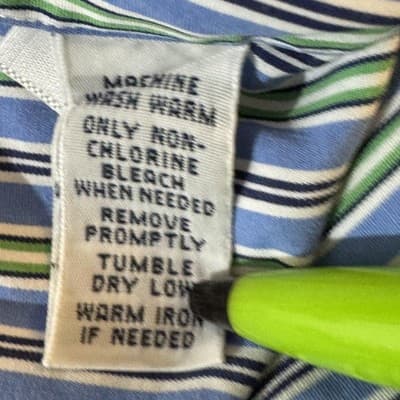 Polo Ralph Lauren Shirt Mens Large Blue Striped Stanton Custom Fit Button Down - Thumbnail 15