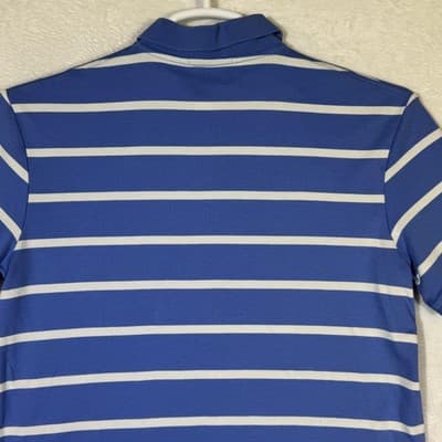 Polo Ralph Lauren Polo Shirt Mens Medium Blue White Striped Embroidered Pony - Thumbnail 10