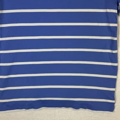 Polo Ralph Lauren Polo Shirt Mens Medium Blue White Striped Embroidered Pony - Thumbnail 12