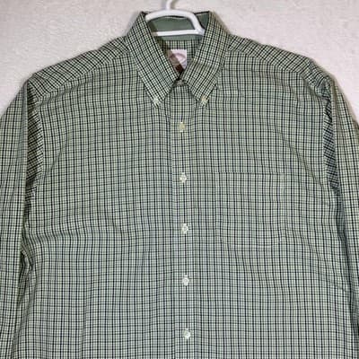 Brooks Brothers Shirt Mens Large Check 346 Non-Iron Button Down Long Sleeve - Thumbnail 4