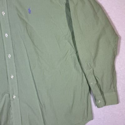 Ralph Lauren Shirt Mens Large Green Blake Gingham Button Down Long Sleeve Cotton - Thumbnail 5