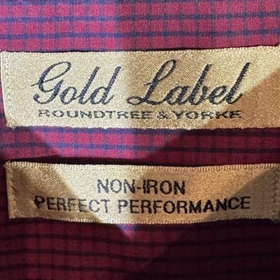 Roundtree & Yorke Gold Label Shirt Mens 2XL Red Check Button Down Non Iron - Thumbnail 7