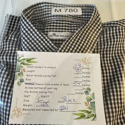 Peter Millar Shirt Mens Large Black Gingham Button Down Jack Daniel's Old No 7 - Thumbnail 15