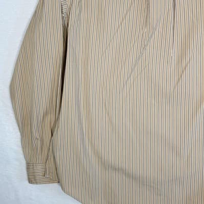 Ralph Lauren Shirt Mens Large Tan Striped Button Down Long Sleeve Custom Fit - Thumbnail 10