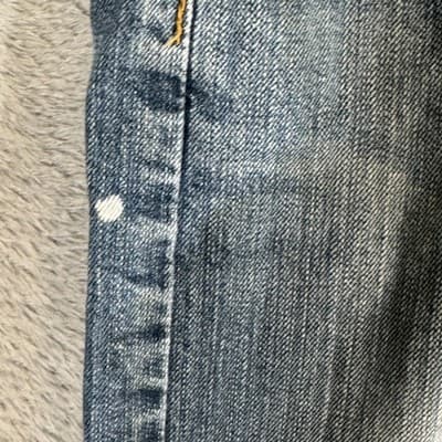 Levis 505 Jeans Mens 36x32 Blue Medium Wash Denim Baggy Fit Whiskered Good - Thumbnail 3