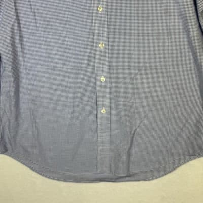 Ralph Lauren Shirt Mens XL Blue White Gingham Button Down Long Sleeve Stretch - Thumbnail 6