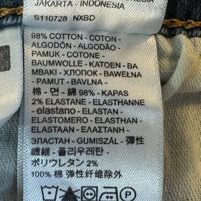 Levis 505 Jeans Mens 36x32 Blue Medium Wash Denim Baggy Fit Whiskered Good - Thumbnail 6