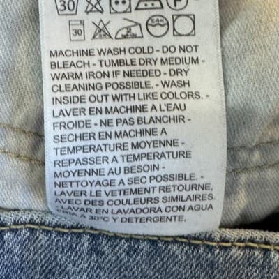 Levis 502 Jeans Mens 36x34 Blue Whiskered Taper Fit Stretch Denim Pants Modern - Thumbnail 6