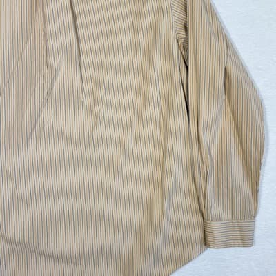 Ralph Lauren Shirt Mens Large Tan Striped Button Down Long Sleeve Custom Fit - Thumbnail 12