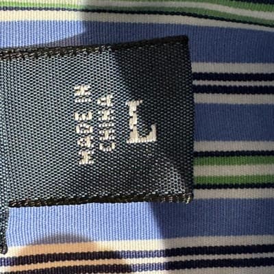 Polo Ralph Lauren Shirt Mens Large Blue Striped Stanton Custom Fit Button Down - Thumbnail 9
