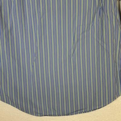 Polo Ralph Lauren Shirt Mens Large Blue Striped Stanton Custom Fit Button Down - Thumbnail 13