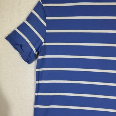 Polo Ralph Lauren Polo Shirt Mens Medium Blue White Striped Embroidered Pony - Thumbnail 9