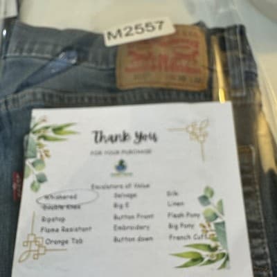 Levis 505 Jeans Mens 36x32 Blue Medium Wash Denim Baggy Fit Whiskered Good - Thumbnail 9