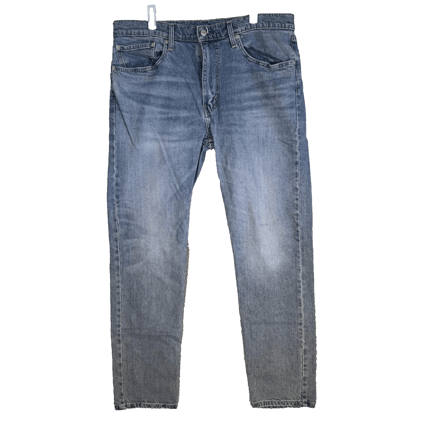 Levis 502 Jeans Mens 36x34 Blue Whiskered Taper Fit Stretch Denim Pants Modern - Image 1