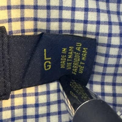 Ralph Lauren Shirt Mens XL Blue White Gingham Button Down Long Sleeve Stretch - Thumbnail 9