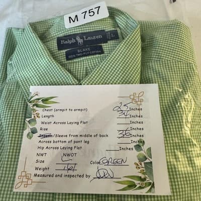 Ralph Lauren Shirt Mens Large Green Blake Gingham Button Down Long Sleeve Cotton - Thumbnail 15