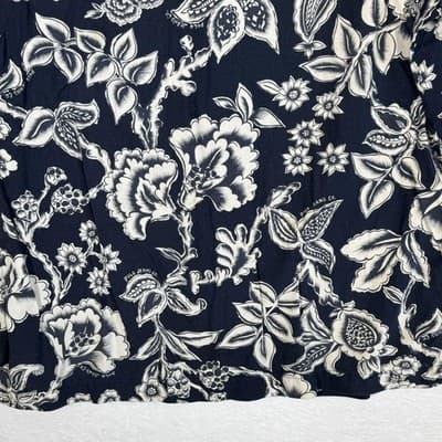 Polo Jeans Co Ralph Lauren Shirt Mens Medium Black White Hawaiian Rayon Floral - Thumbnail 11