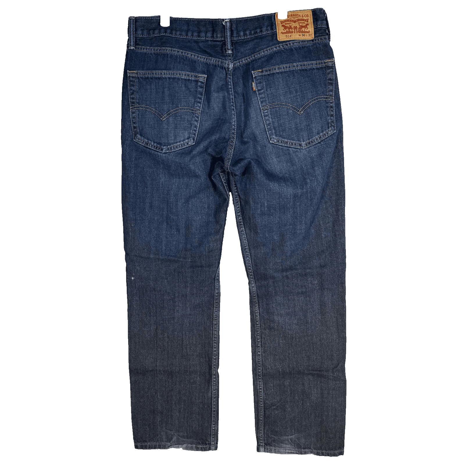 Levis 514 Jeans Mens 36x32 Blue Straight Leg Denim Mid Rise W36 L32 Good - Thumbnail 2