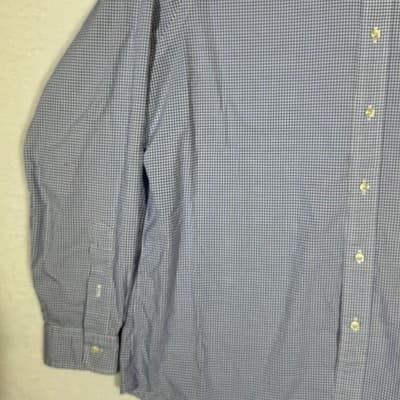 Ralph Lauren Shirt Mens XL Blue White Gingham Button Down Long Sleeve Stretch - Thumbnail 3