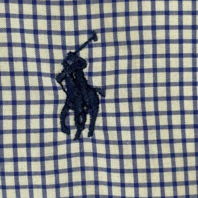 Ralph Lauren Shirt Mens XL Blue White Gingham Button Down Long Sleeve Stretch - Thumbnail 7
