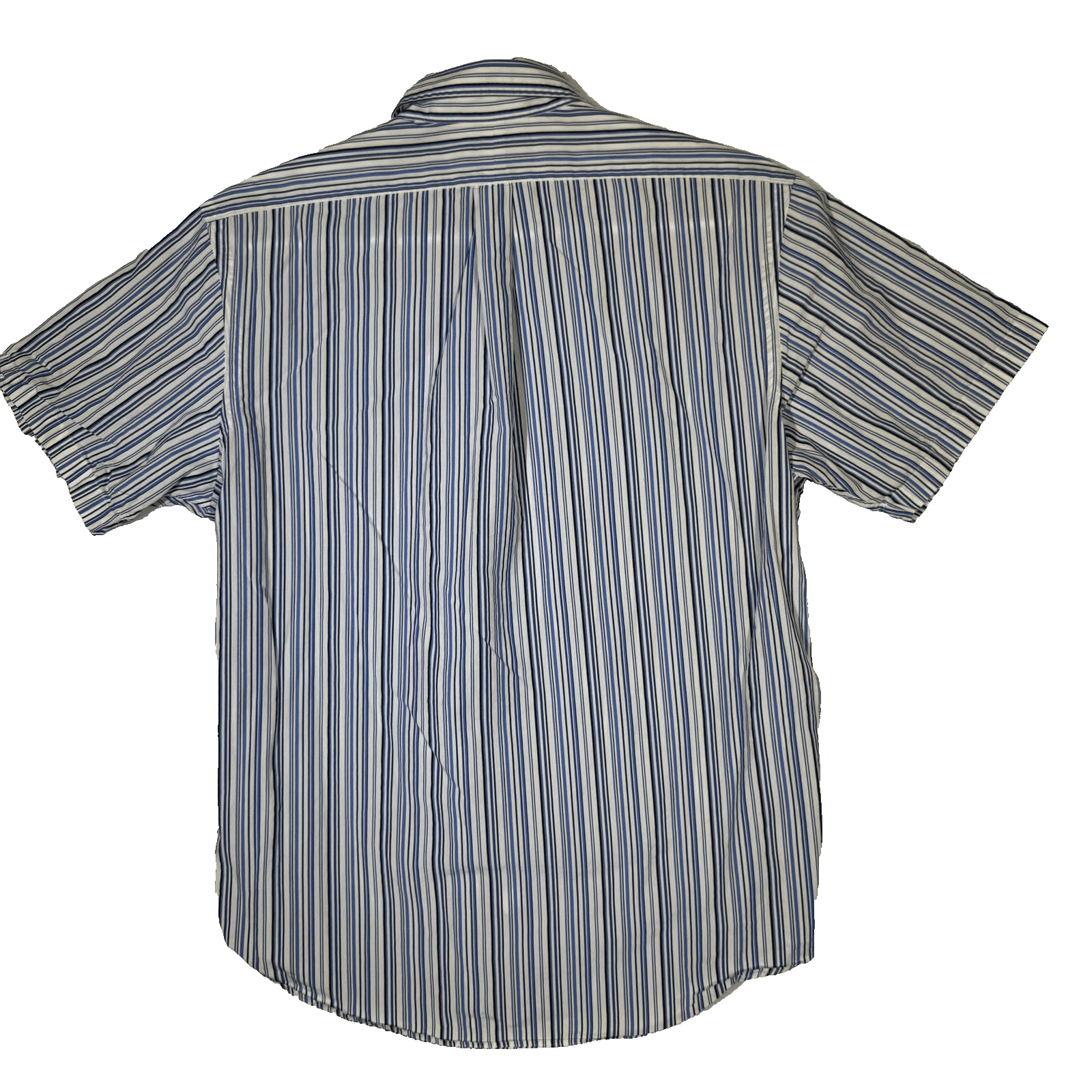 Ralph Lauren Shirt Mens XL Blue Striped Button Down Custom Fit Short Sleeve Pony - Thumbnail 2