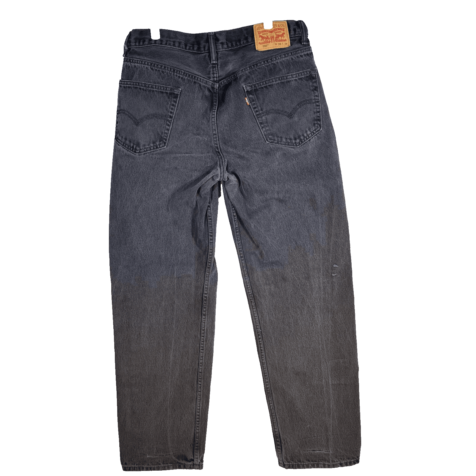 Levis 550 Jeans Mens 36x34 Black Relaxed Tapered Leg Denim Pants 100% Cotton - Thumbnail 2